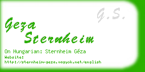 geza sternheim business card